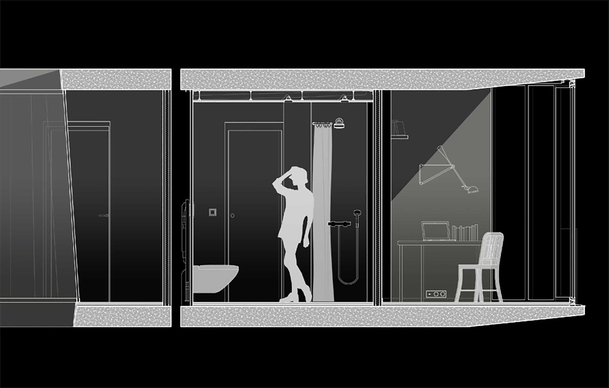 Studio razavi architecture Maison d Italie CHAMBRES Coupe 1 NB